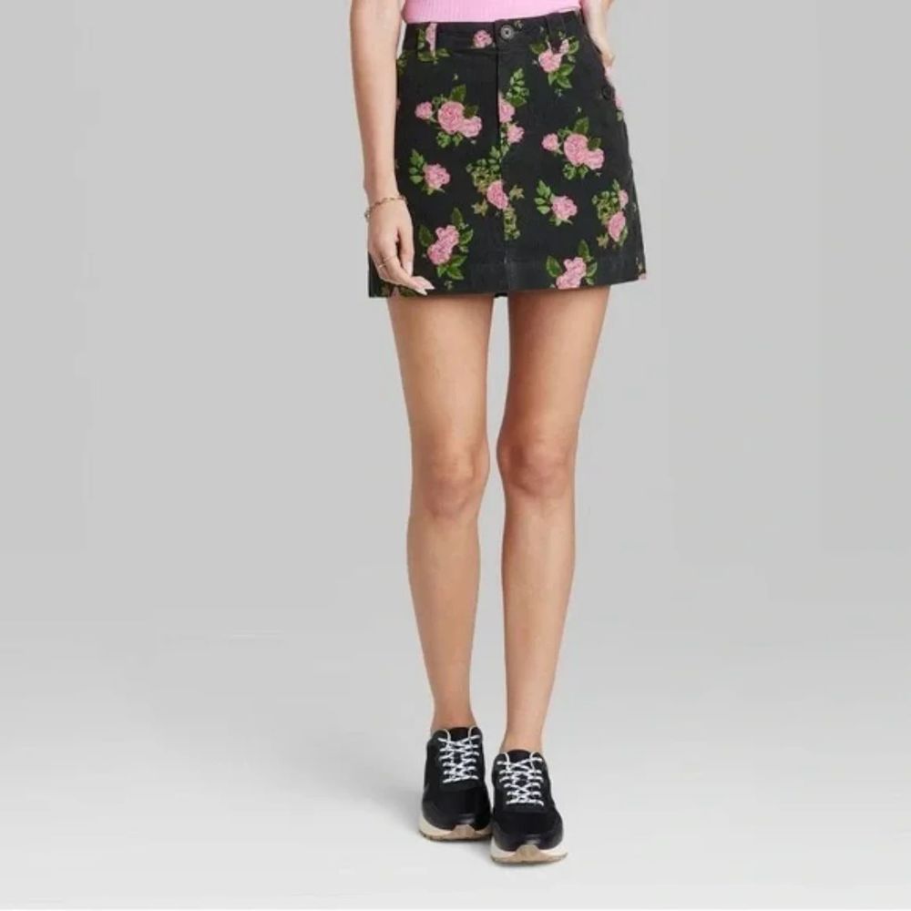 Wild Fable | NWT Corduroy High Rise Vibrant Floral Mini Skirt plus size: 18